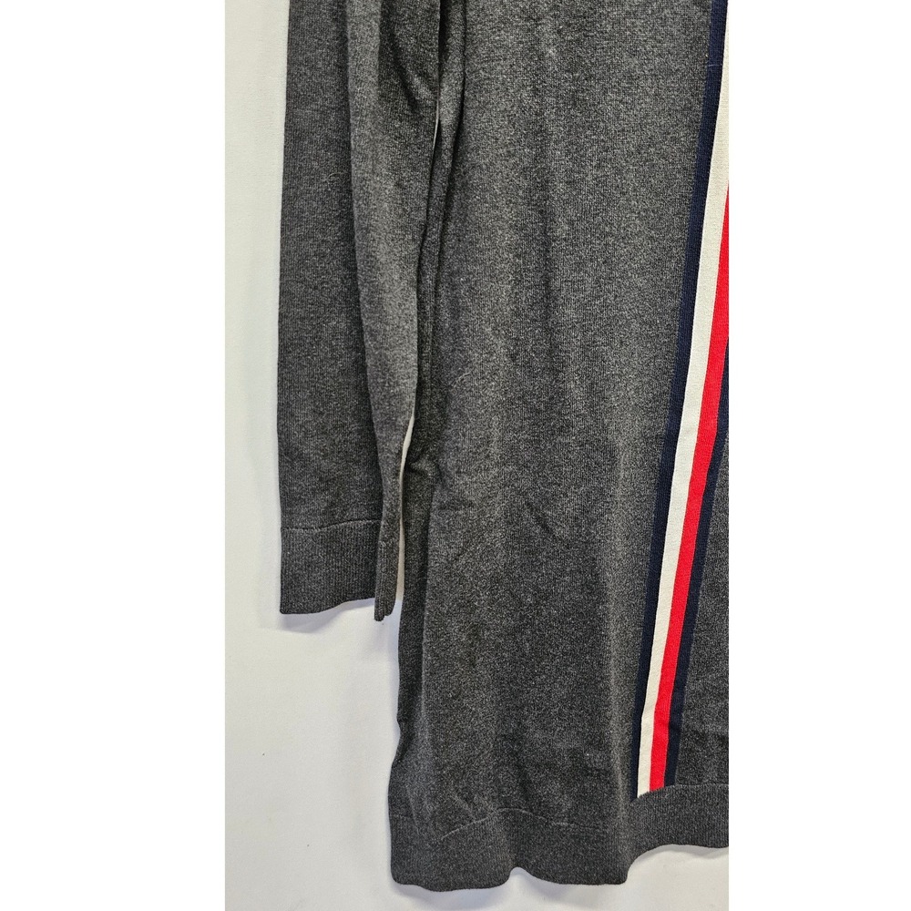 Tommy Hilfiger Gray Turtleneck Sweater Dress Racing Stripe Long Sleeve Knit - Picture 3 of 9
